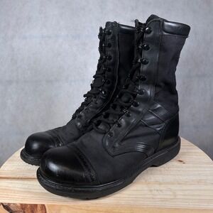 Corcoran Combat Boots Mens 10.5 EE Black Good Leather Canvas Jump Boots USA Made